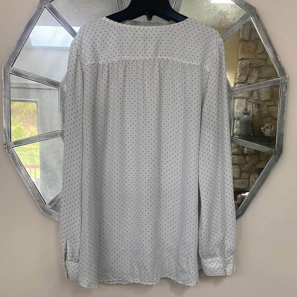LOFT White Polka Dot Blouse - Picture 3 of 3